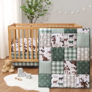 Nursery Crib Bedding Set for Baby Boys, Boho Farm, 3 Pieces